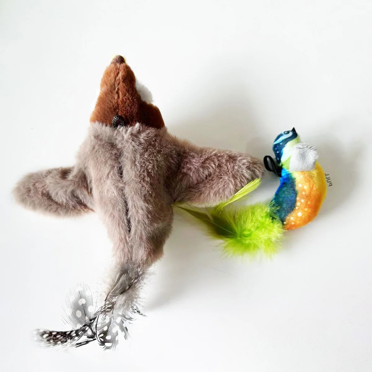 Interactive Pet Toy – Rechargeable Chirping Plush Bird with Catnip