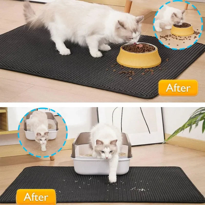 Waterproof Cat Litter Mat - Non-Slip, Double Layer, Easy Clean