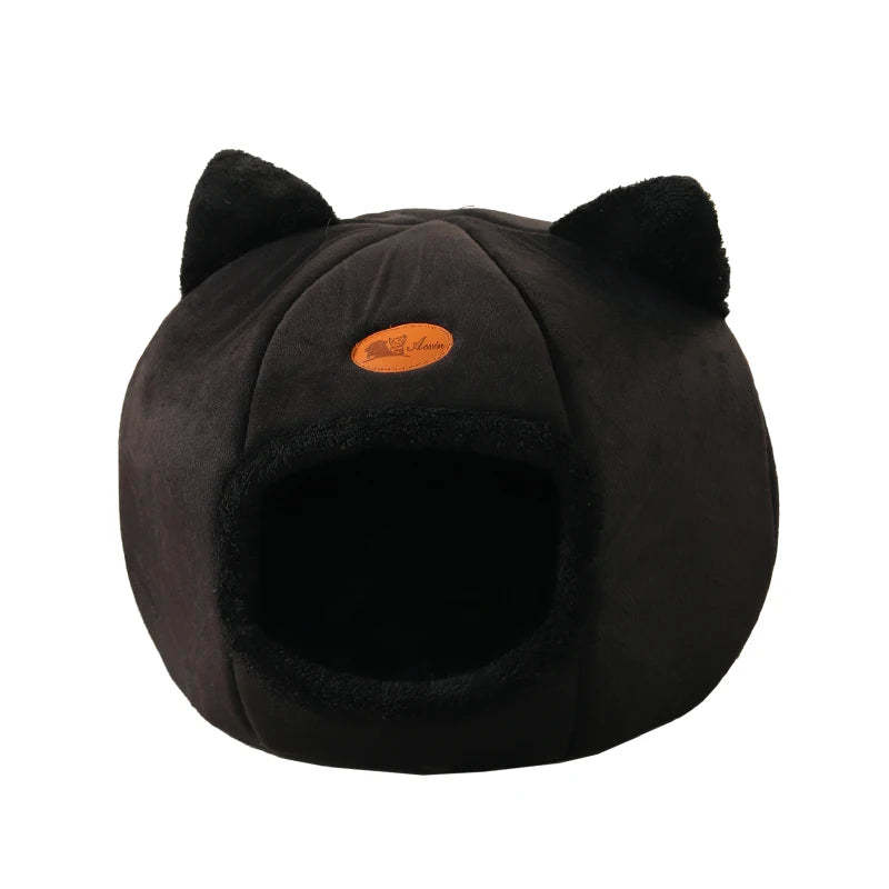 Cozy Winter Cat Bed – Warm Cave for Cats