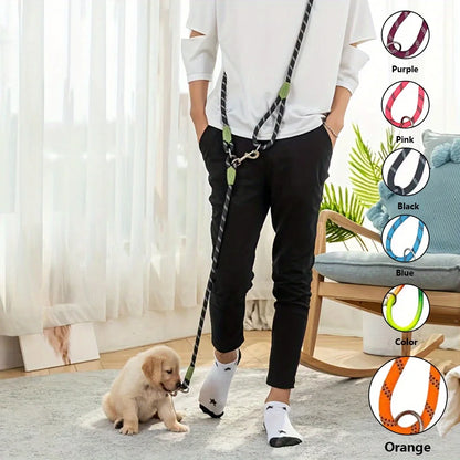 Reflective Hands-Free Dog Leash – Adjustable Bungee