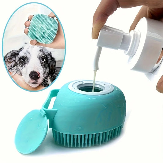 Silicone Pet Bath Brush – Massage & Shampoo Dispenser