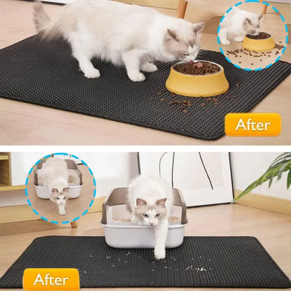 Waterproof Cat Litter Mat - Non-Slip, Double Layer, Easy Clean