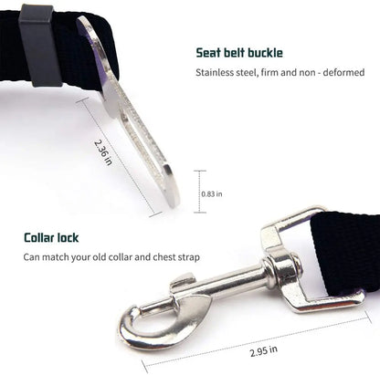 Adjustable Pet Car Seatbelt - Harness Safety Clip