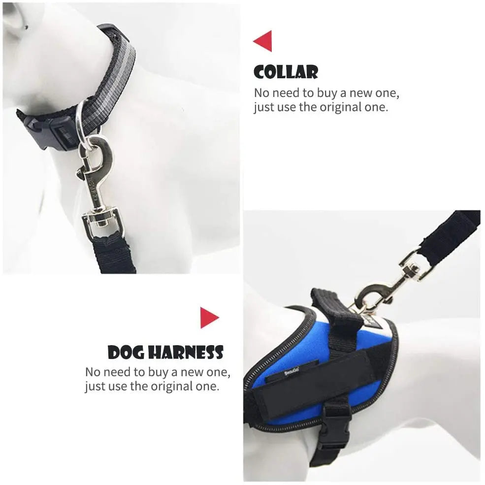 Adjustable Pet Car Seatbelt - Harness Safety Clip