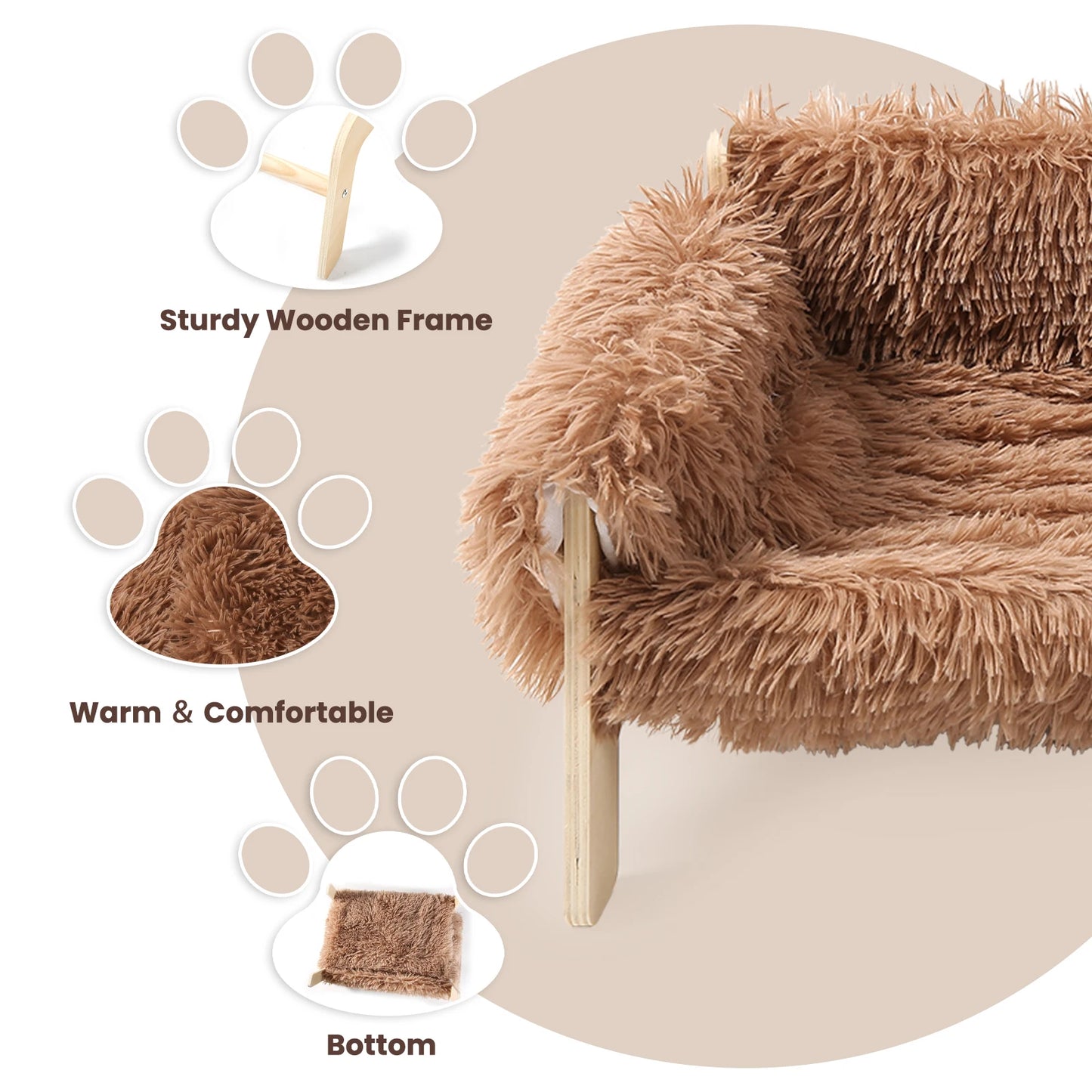 Large Pet Bed Sturdy With Wooden Legs