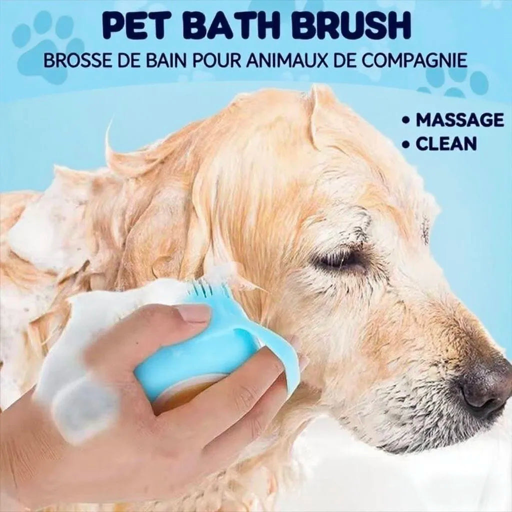 Silicone Pet Bath Brush – Massage & Shampoo Dispenser