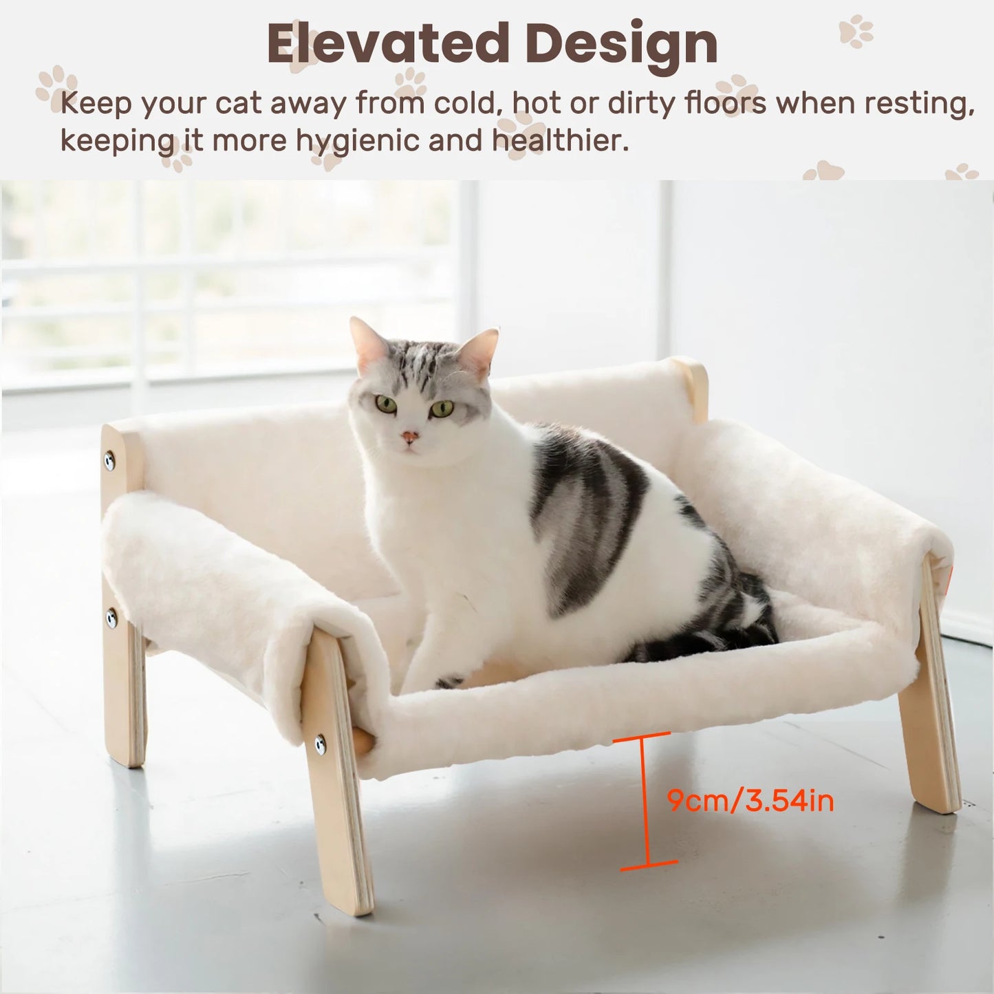 Large Pet Bed Sturdy With Wooden Legs