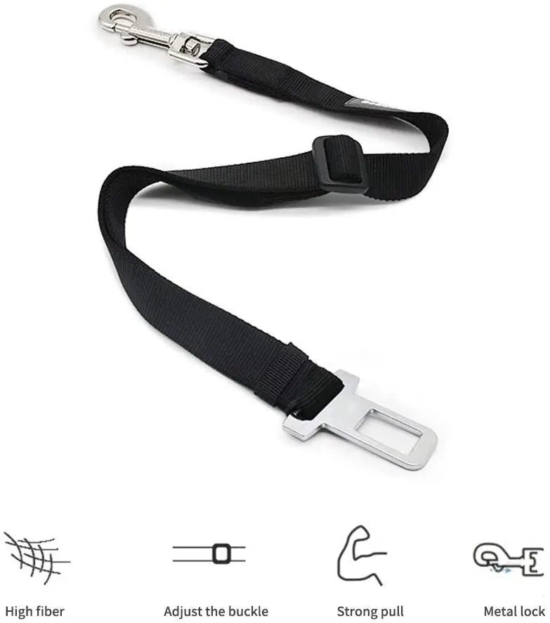 Adjustable Pet Car Seatbelt - Harness Safety Clip