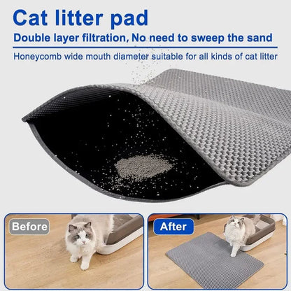 Waterproof Cat Litter Mat - Non-Slip, Double Layer, Easy Clean