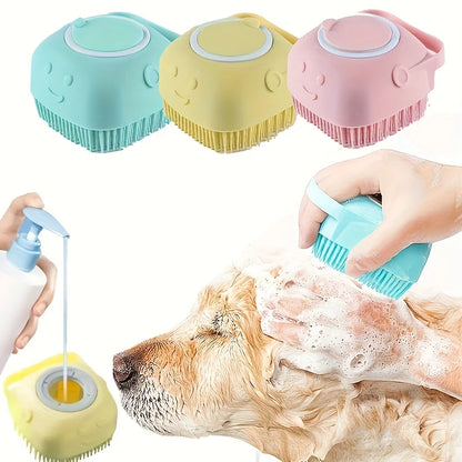 Silicone Pet Bath Brush – Massage & Shampoo Dispenser