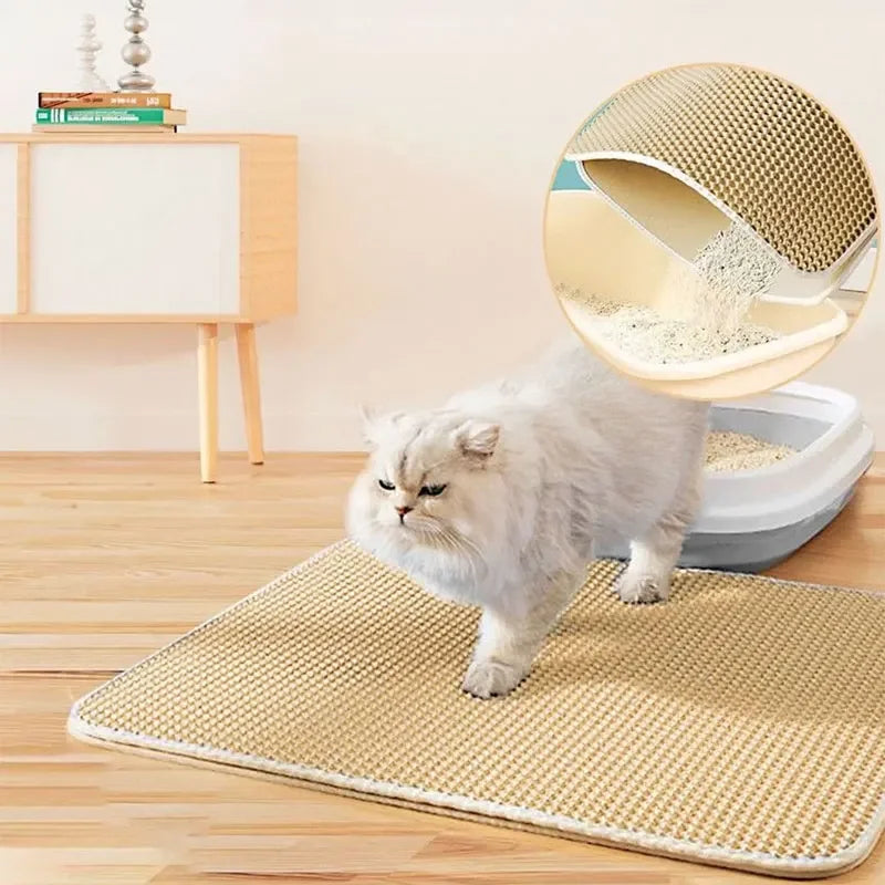 Waterproof Cat Litter Mat - Non-Slip, Double Layer, Easy Clean