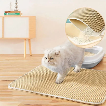 Waterproof Cat Litter Mat - Non-Slip, Double Layer, Easy Clean