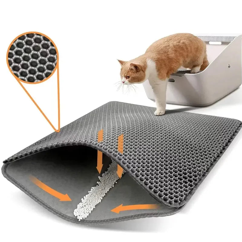 Waterproof Cat Litter Mat - Non-Slip, Double Layer, Easy Clean