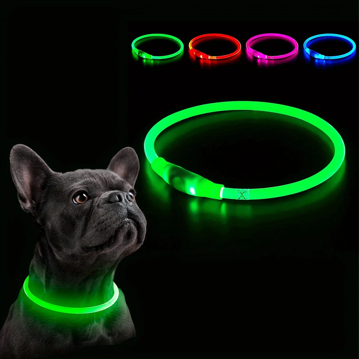 LED Dog Collar – USB Rechargeable, Luminous & Anti-Lost
