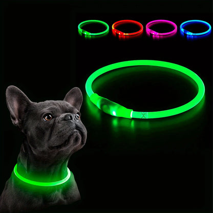 LED Dog Collar – USB Rechargeable, Luminous & Anti-Lost